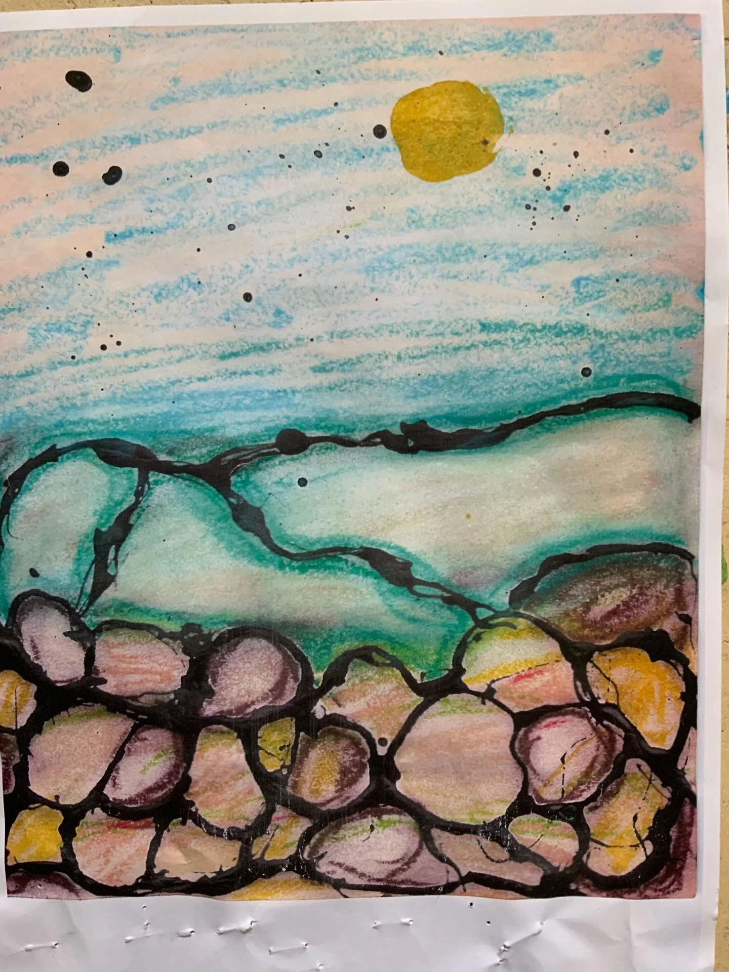 The first piece is one of my assignments in my Art Therapy course. The drawings or activity is called Neurographic art -Mindfulness in Art- developed by Pavel Piskarev in 2014- creating doodle like images and then softening their edges, allowing one 