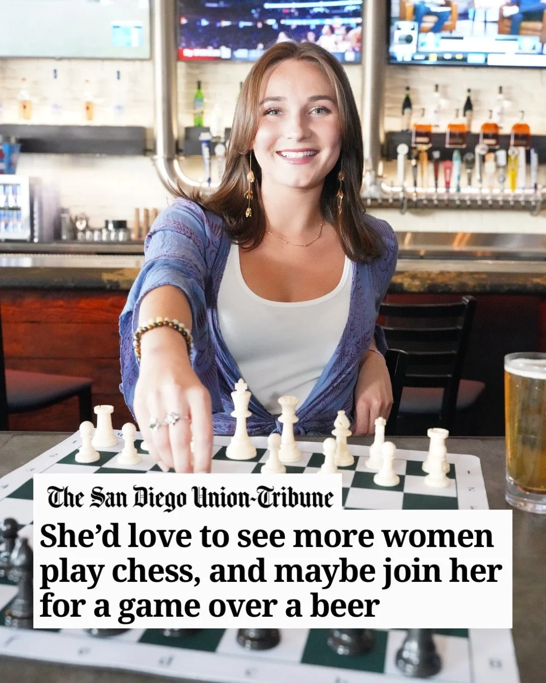 Great interview with co-founder Julia Gale in today&rsquo;s issue of the @sandiegouniontribune, all about our club&rsquo;s efforts to address the chess gender gap. Full article linked in bio!

Don&rsquo;t miss our monthly all women&rsquo;s &ldquo;new
