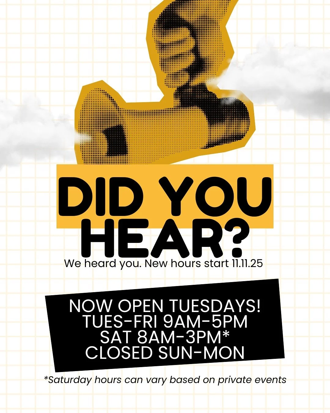 november&rsquo;s shaping up to be fun (and slightly less chaotic). here&rsquo;s what&rsquo;s buzzing this month at the busy bee &mdash;

veterans day kickoff | tuesday, nov 11
we&rsquo;re going live on tuesdays! catch the downtown parade, then bring 