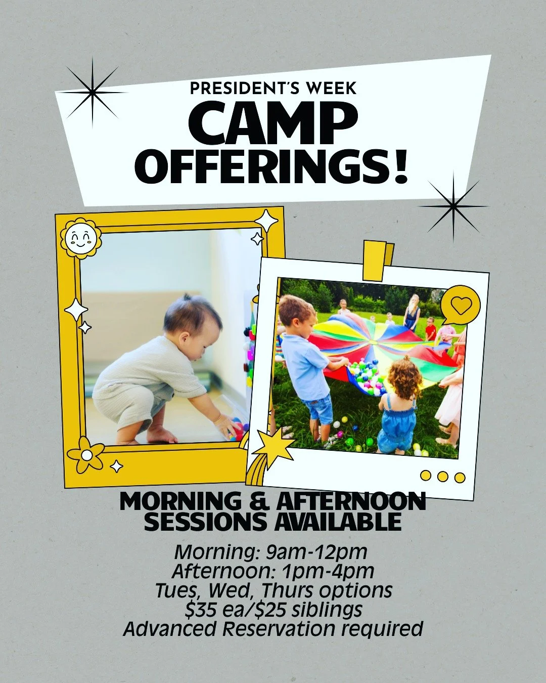 presidents week + rain in the forecast all week = cabin fever loading&hellip; 
schools are closed, the weather isn&rsquo;t cooperating, and your couch can only handle so many fort builds. 
good news: we&rsquo;re open regular hours and offering drop-o