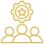 Icon of three people grouped together, representing a team or community