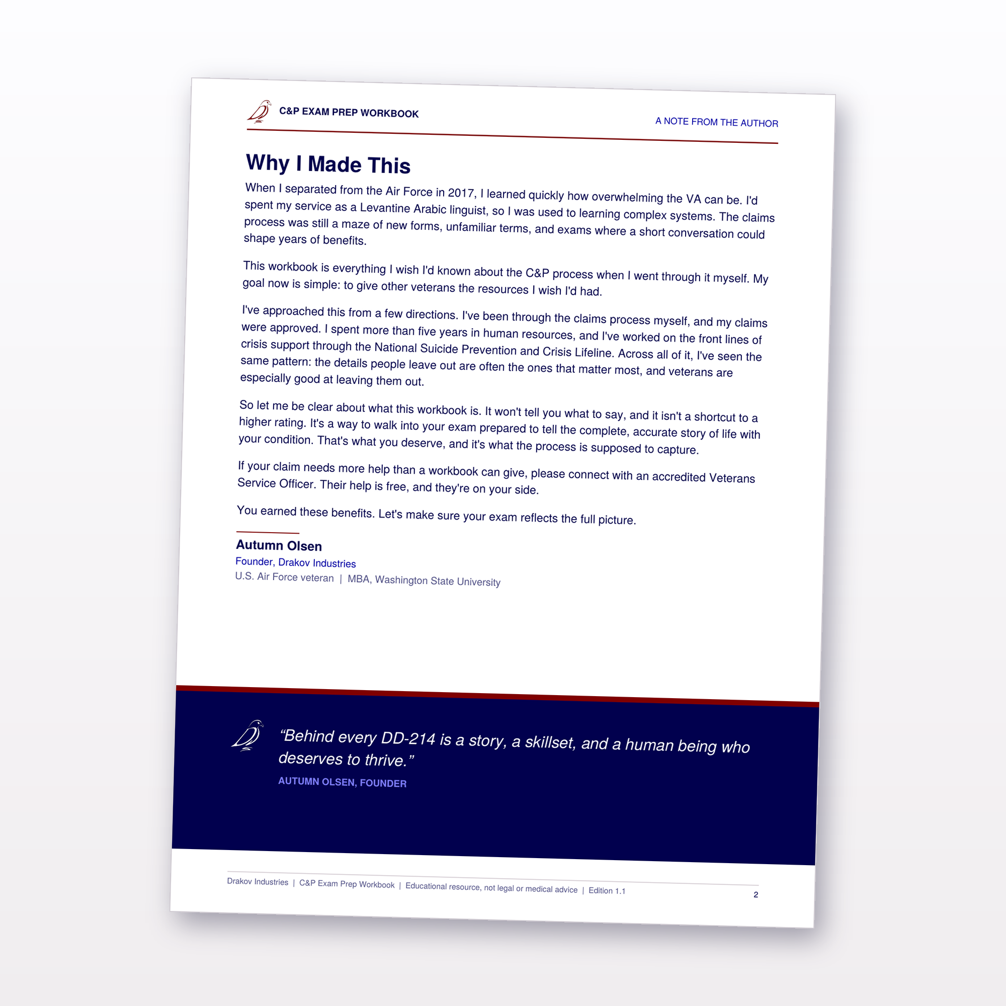Drakov Industries C&P Workbook about us