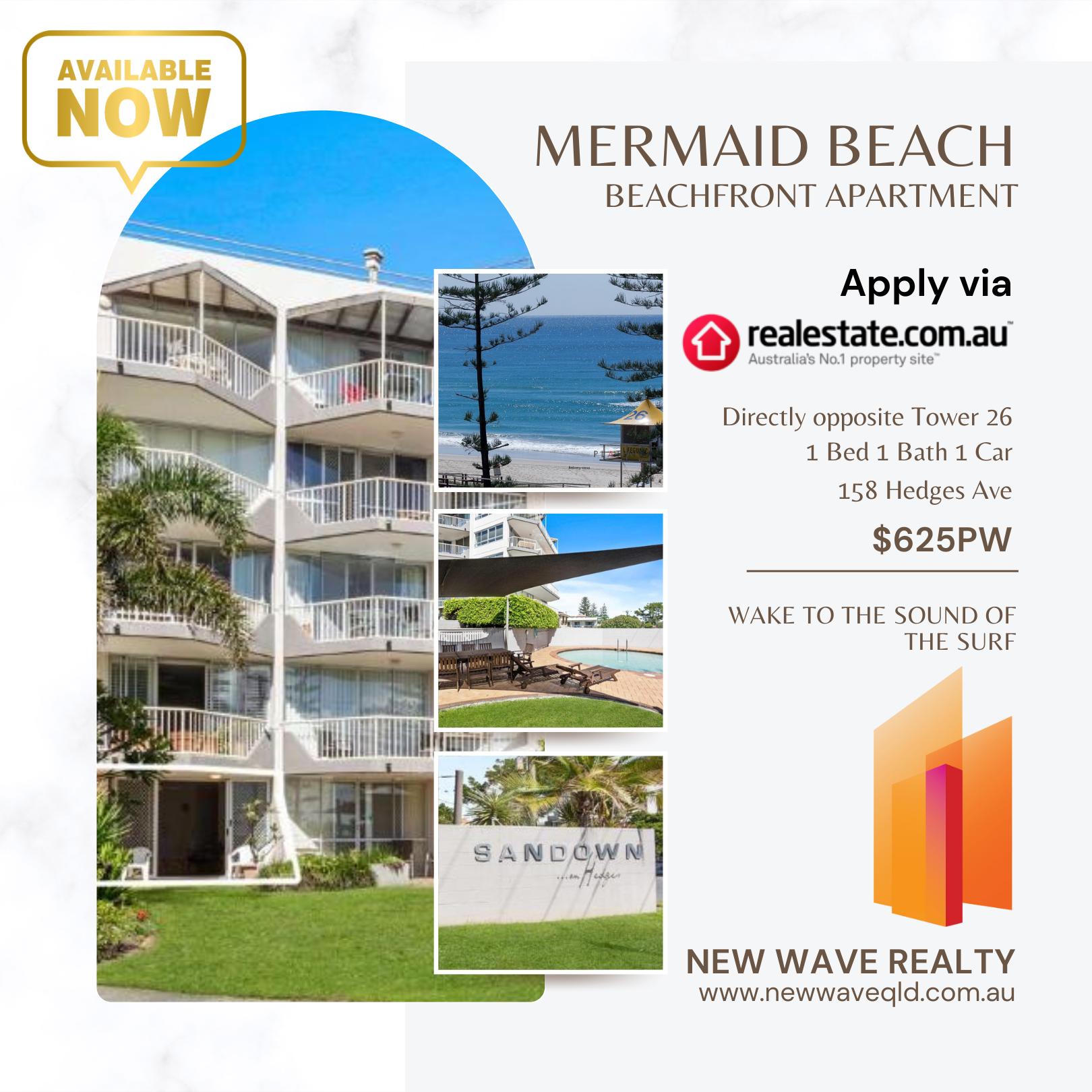5/158 Hedges Ave, Meramid Beach.Qld. 1 Bed, 1 Bath, 1 Car,