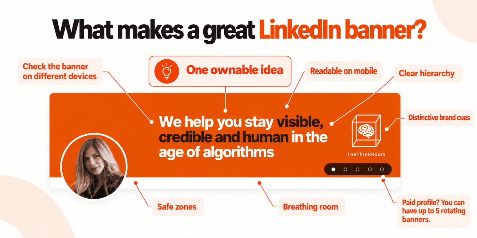 Infographic titled what makes a great linkedin banner