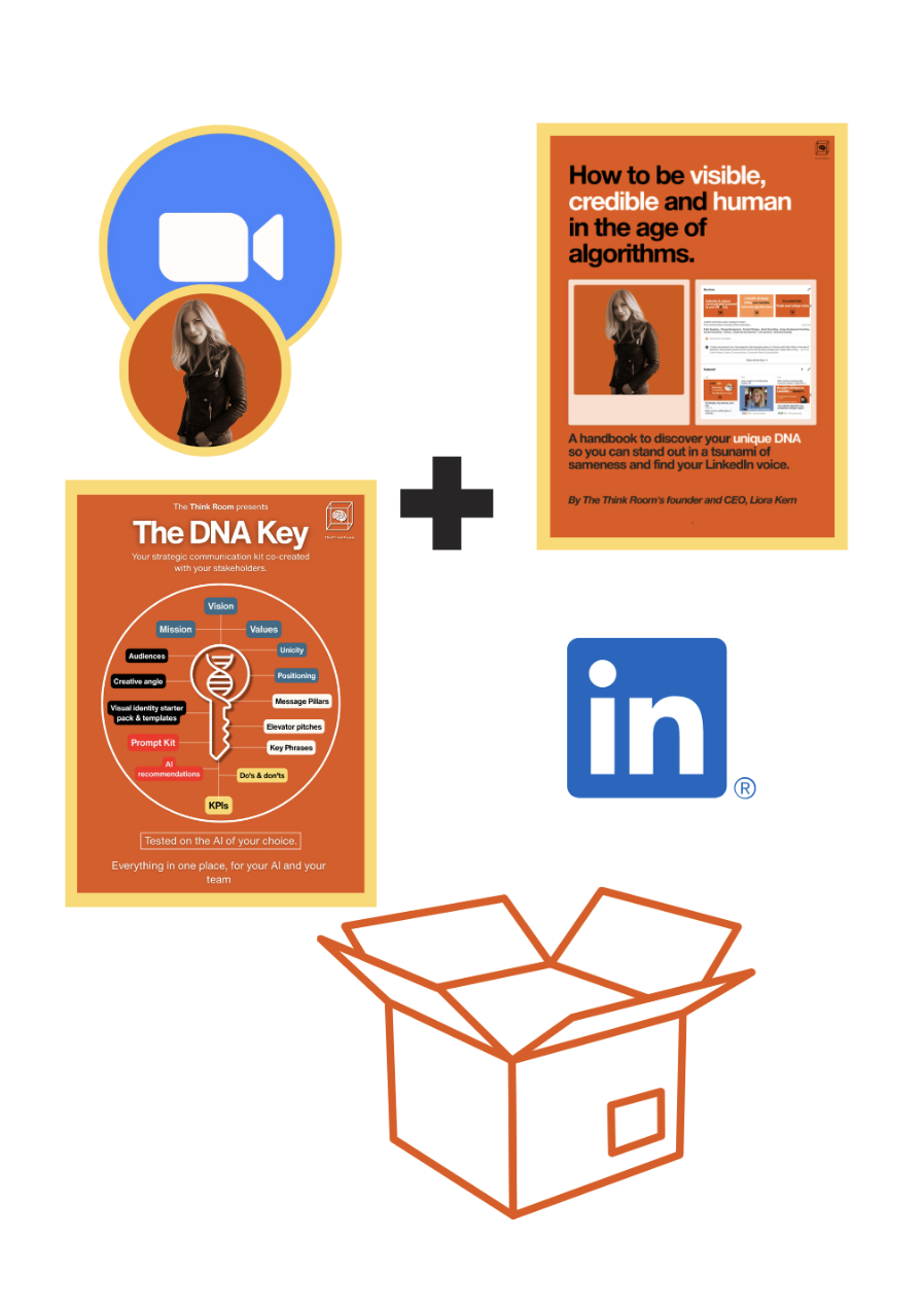 The think room graphic promoting its DNA key and linkedin handbook