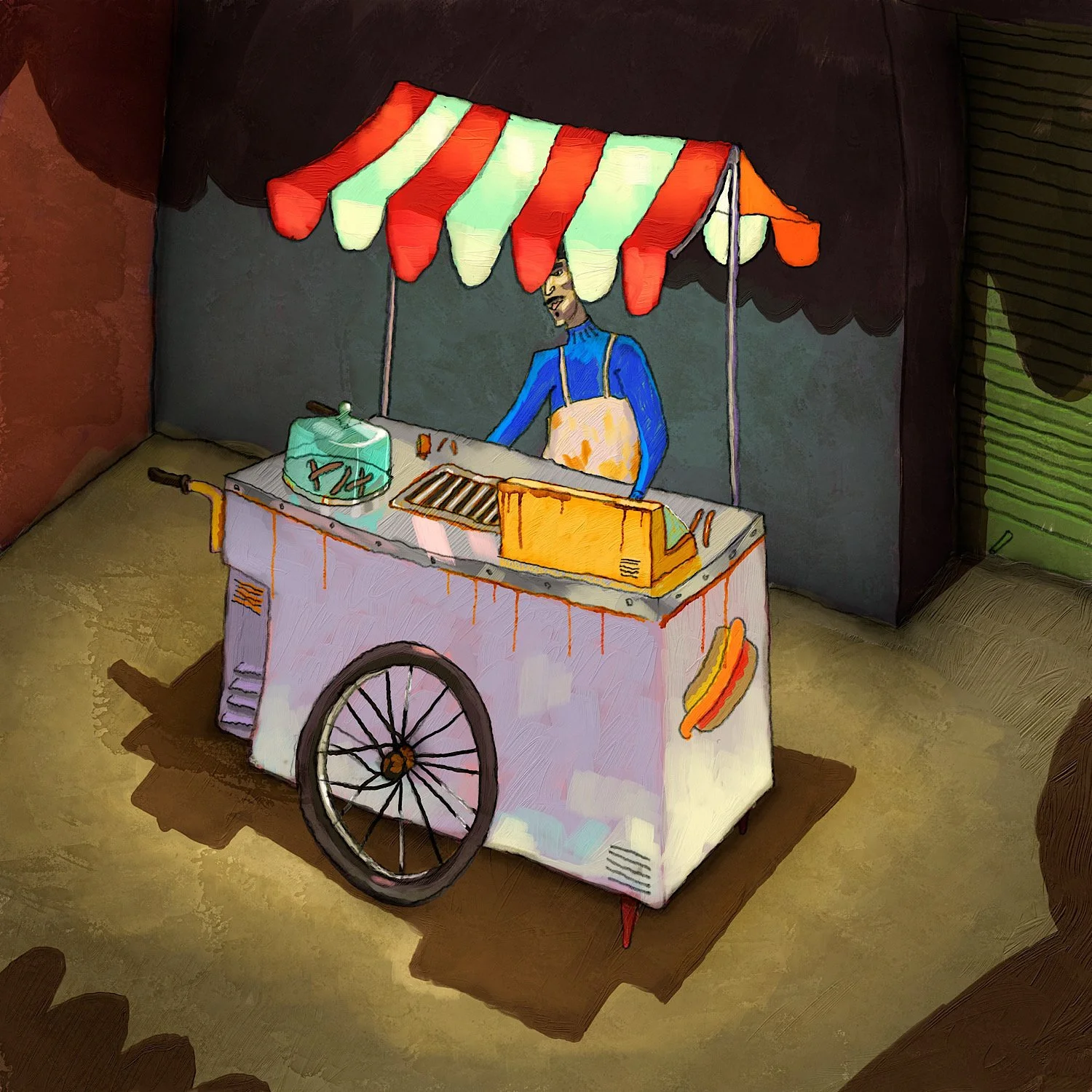 “Young man working to feed his children”