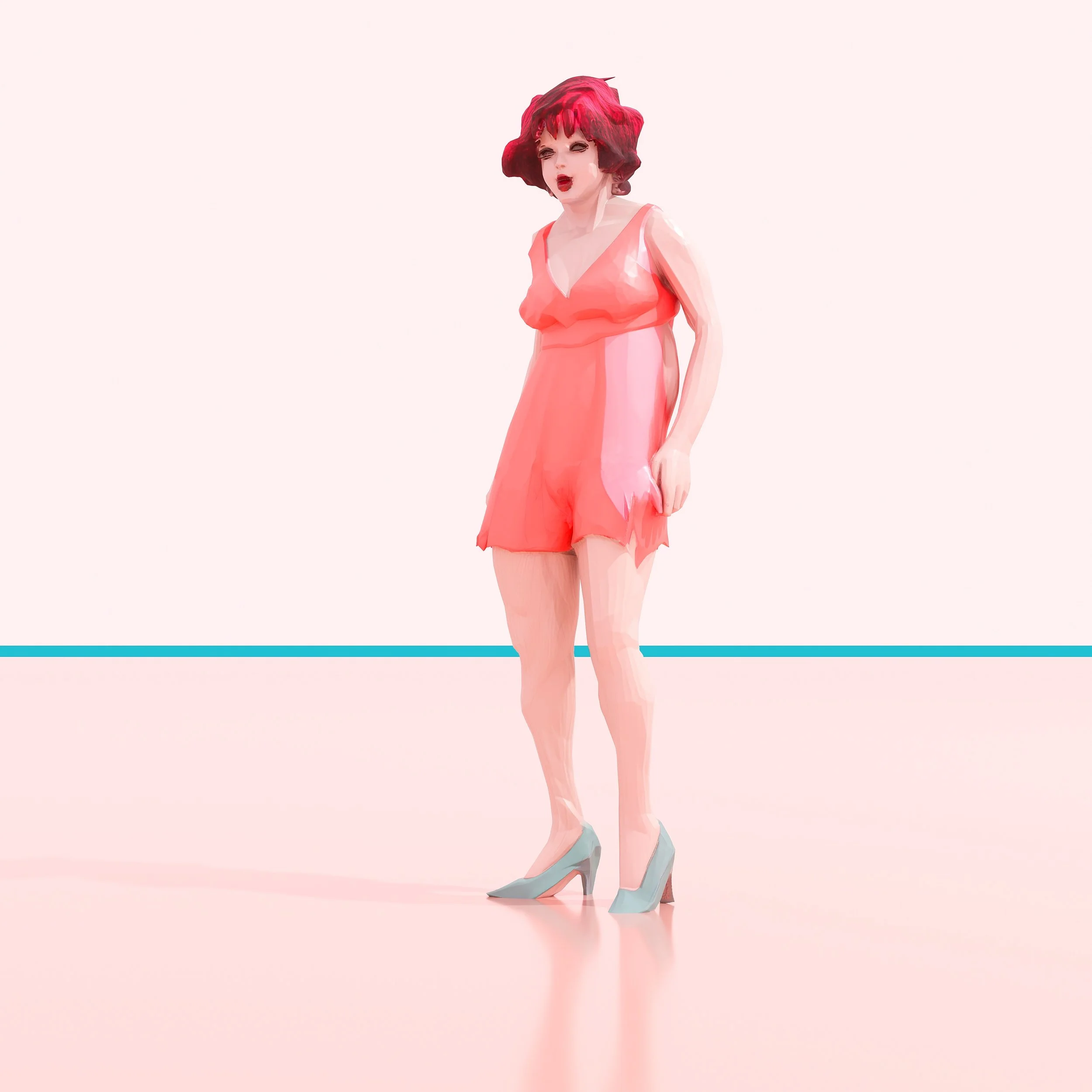 Girl in Desert (3D version)
