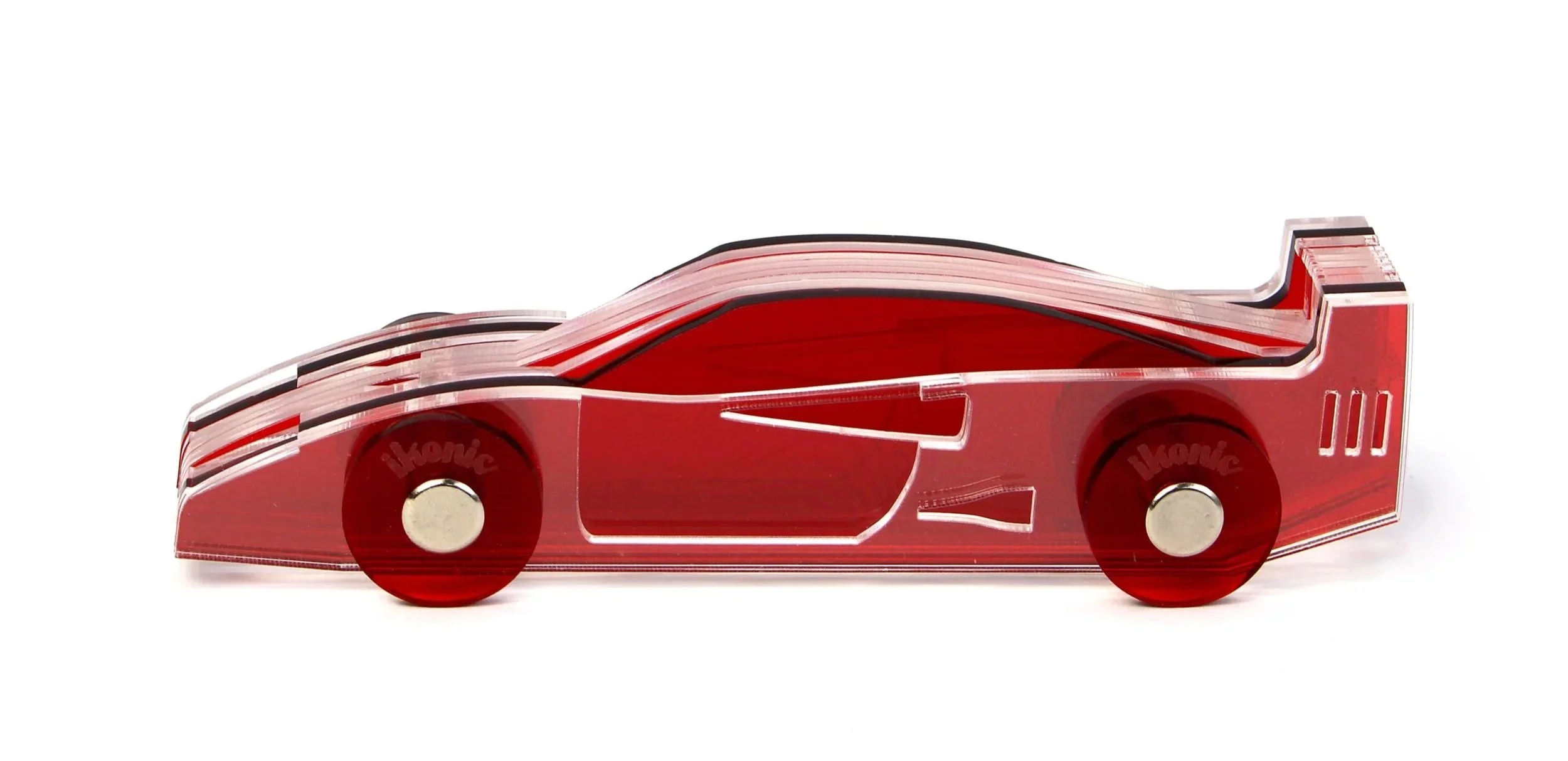 transparent ferrari f40 red scale model