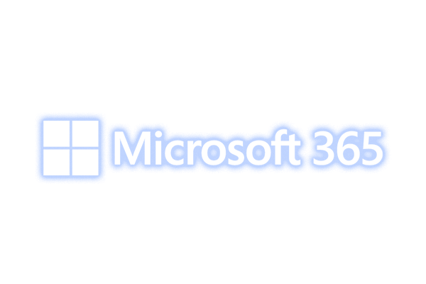 Microsoft 365 logo with four square windows icon and the text 'Microsoft 365' in white.