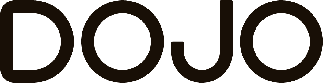 The image shows the word 'DOJO' in large, bold letters.