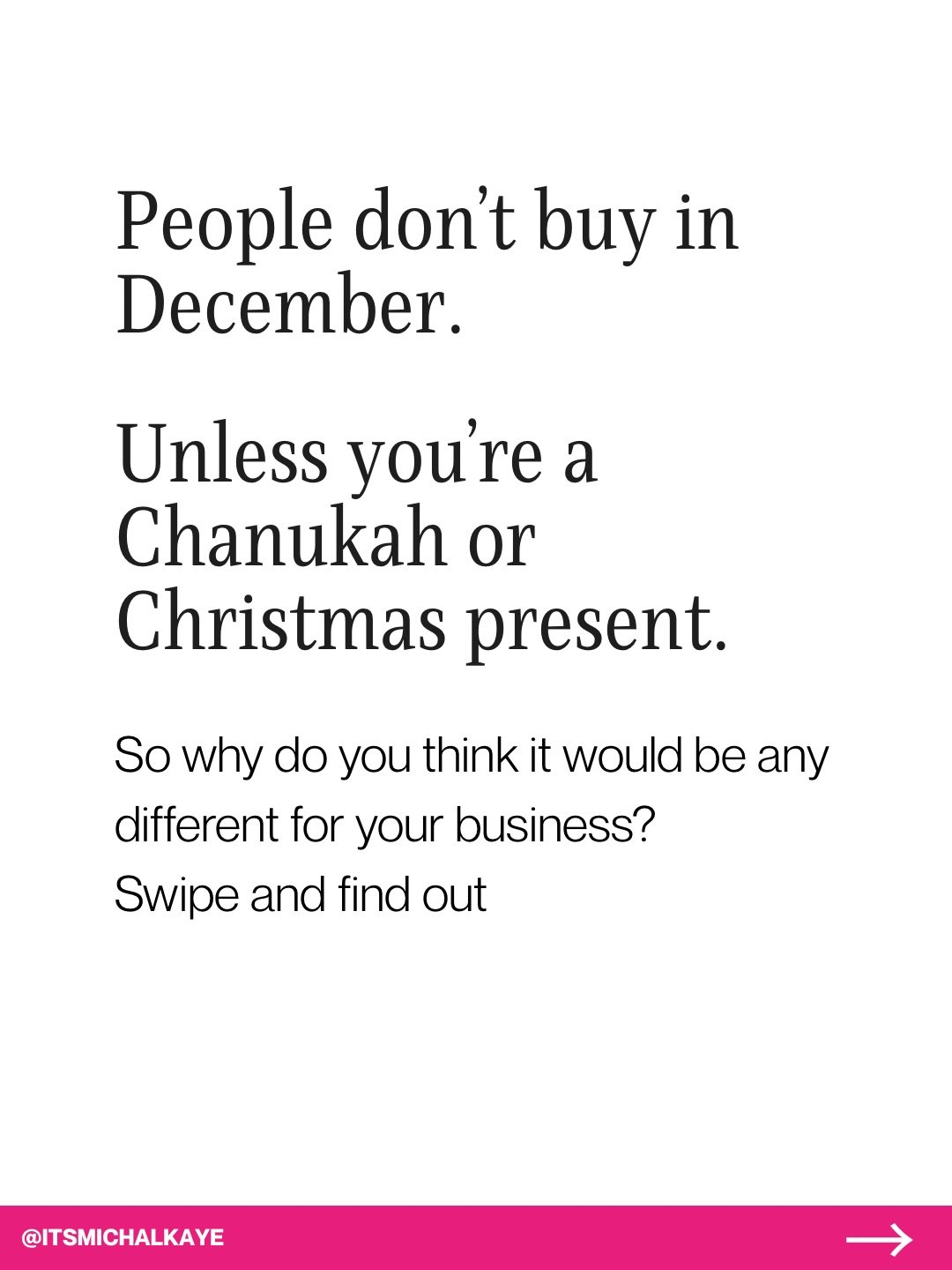 Everyone loves to say, &ldquo;People don&rsquo;t buy in December.&rdquo;

Meanwhile, every December, creative entrepreneurs and event industry professionals fill my inbox and book calls asking how we can work together.

Not because they suddenly have