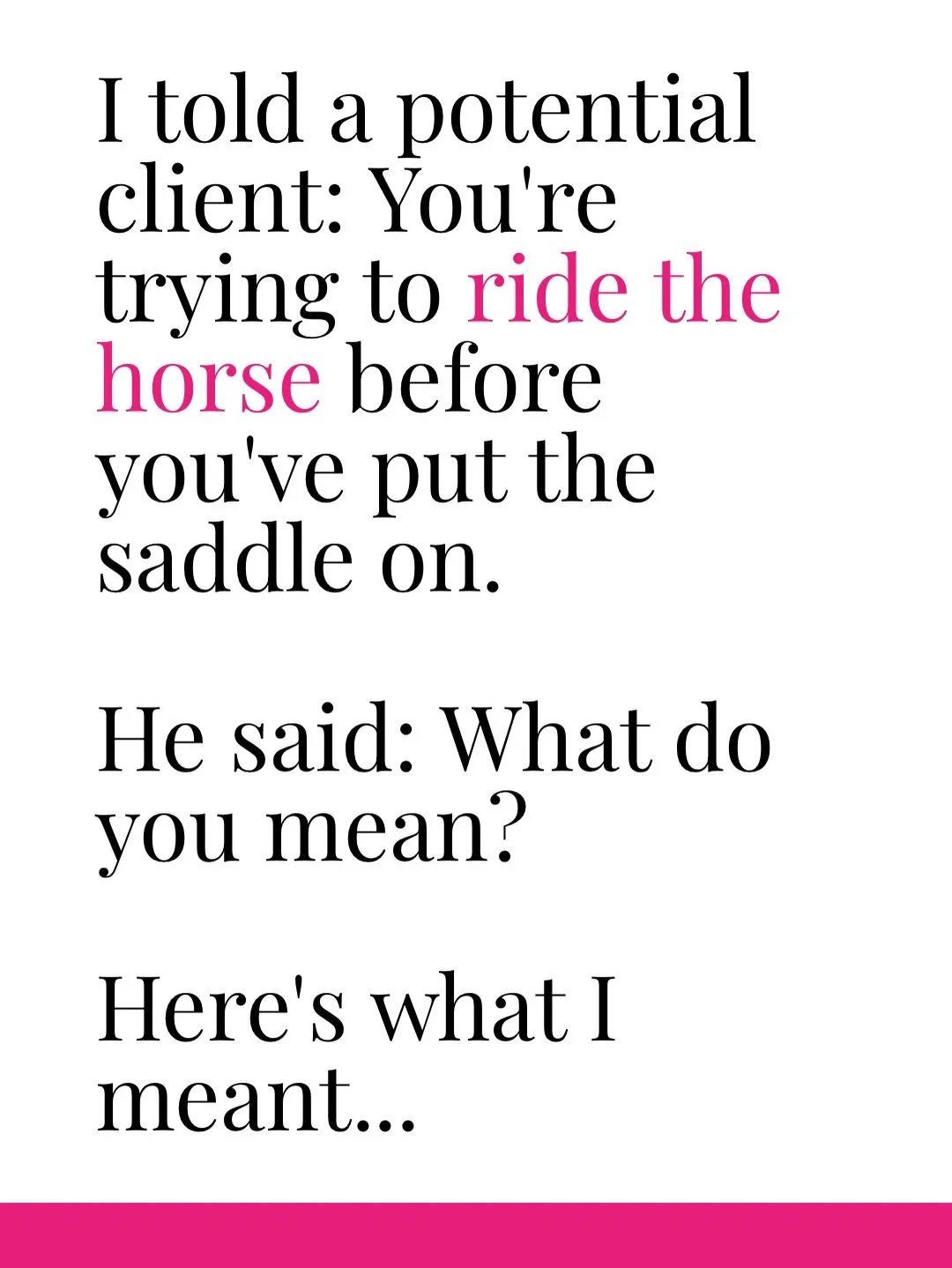 The most important question I ask every new client.

Not &ldquo;What&rsquo;s your marketing strategy?&rdquo; 
Not &ldquo;How many followers do you have?&rdquo;

I ask: &ldquo;What exactly are you selling and who&rsquo;s buying it?&rdquo;

This is the