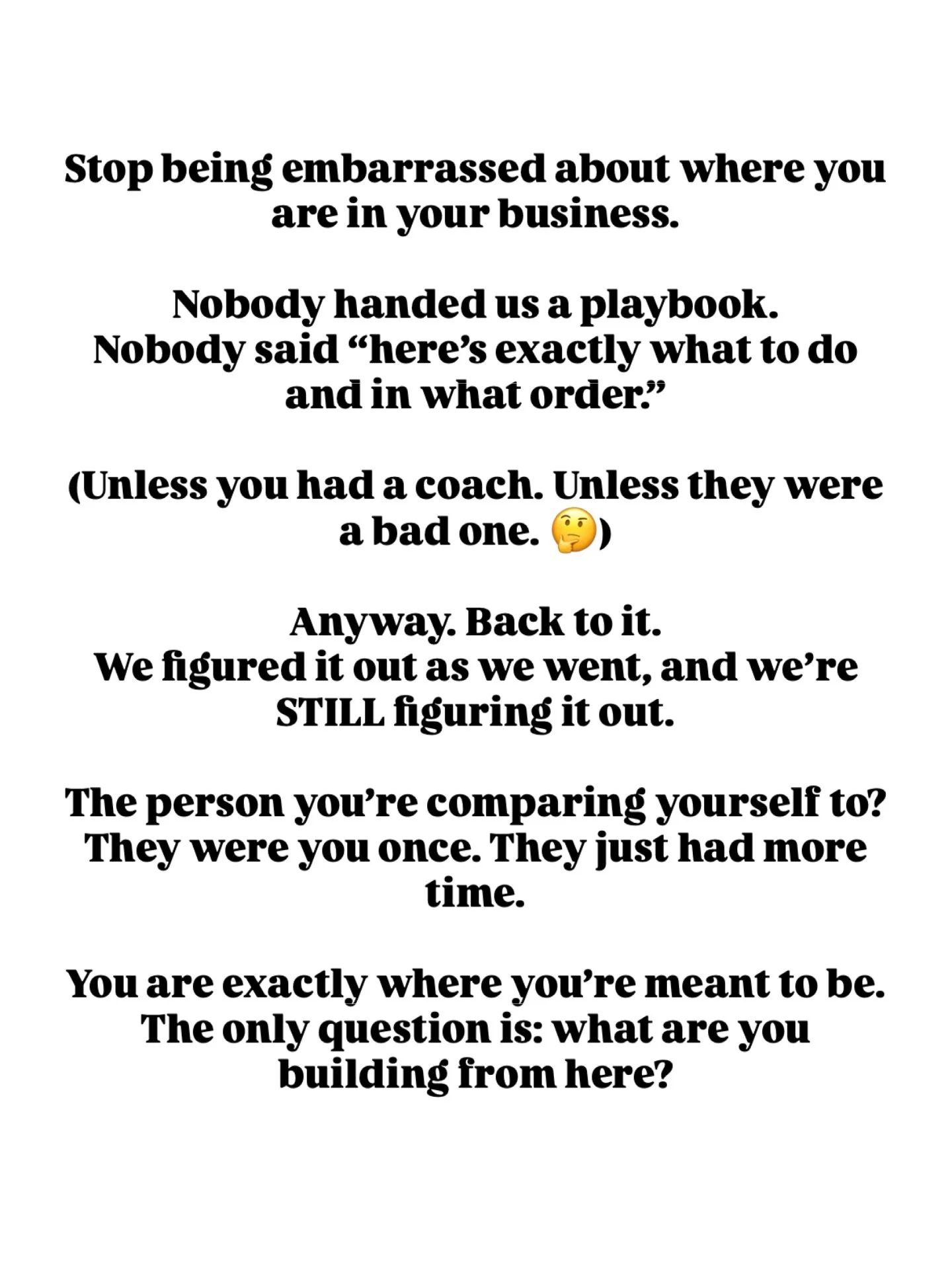 Comment YES if you agree 👇

Nobody&rsquo;s journey looks the same. Nobody&rsquo;s timeline is the same. And yet we spend so much energy measuring ourselves against someone else&rsquo;s highlight reel.

You&rsquo;re building something real. 
That tak