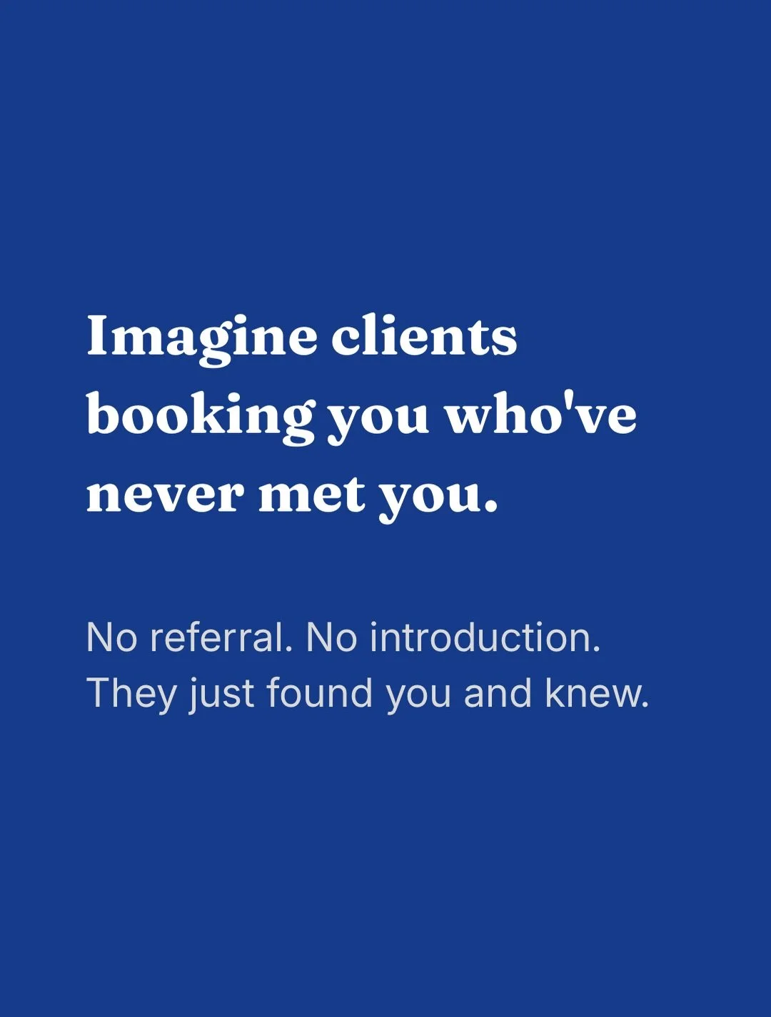 Keep swiping if word of mouth is your whole pipeline. 

Photographers, lawyers, florists, consultants. Different industries, same gap.

Took me years of pattern spotting to see this clearly

Promise, this isn&rsquo;t an attack on referrals.

True the