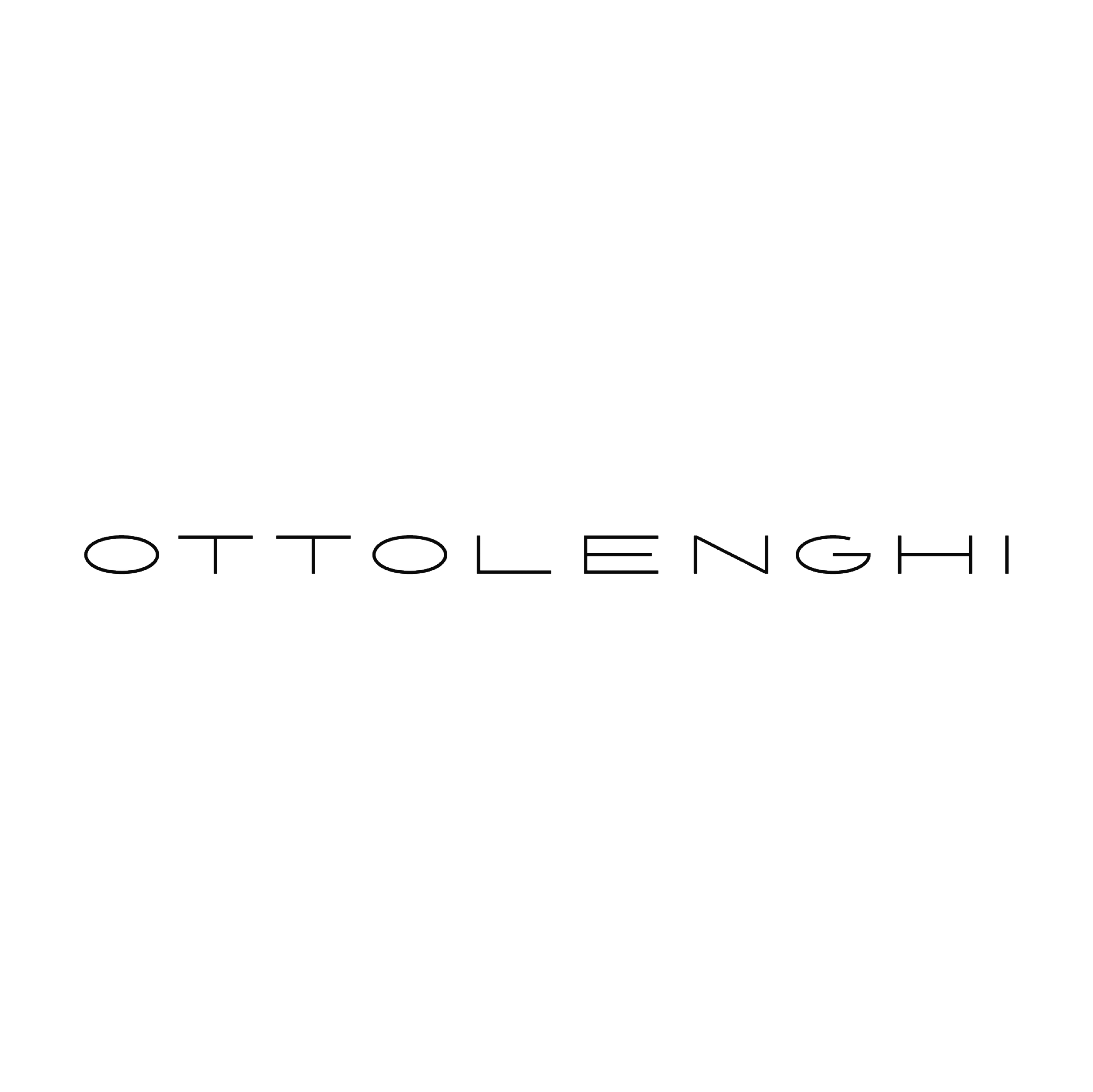 Black background with the name 'Ottolenghi' written in thin, modern, gray font across the center.