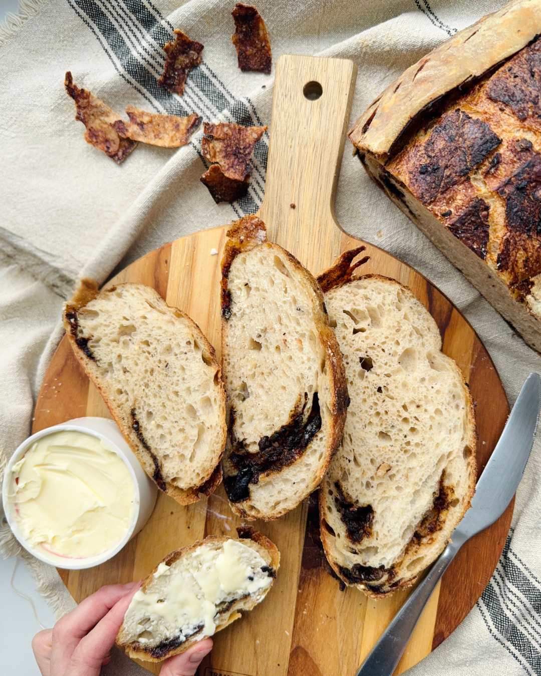 BLACK GARLIC CRUSTY SOURDOUGH