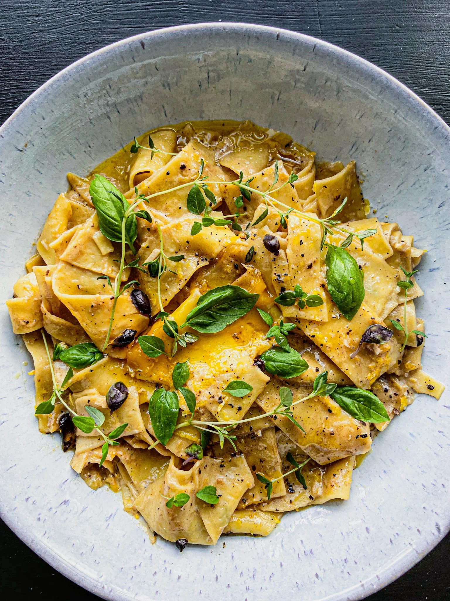 CREAMY BLACK GARLIC &amp; LEMON PAPPARDELLE