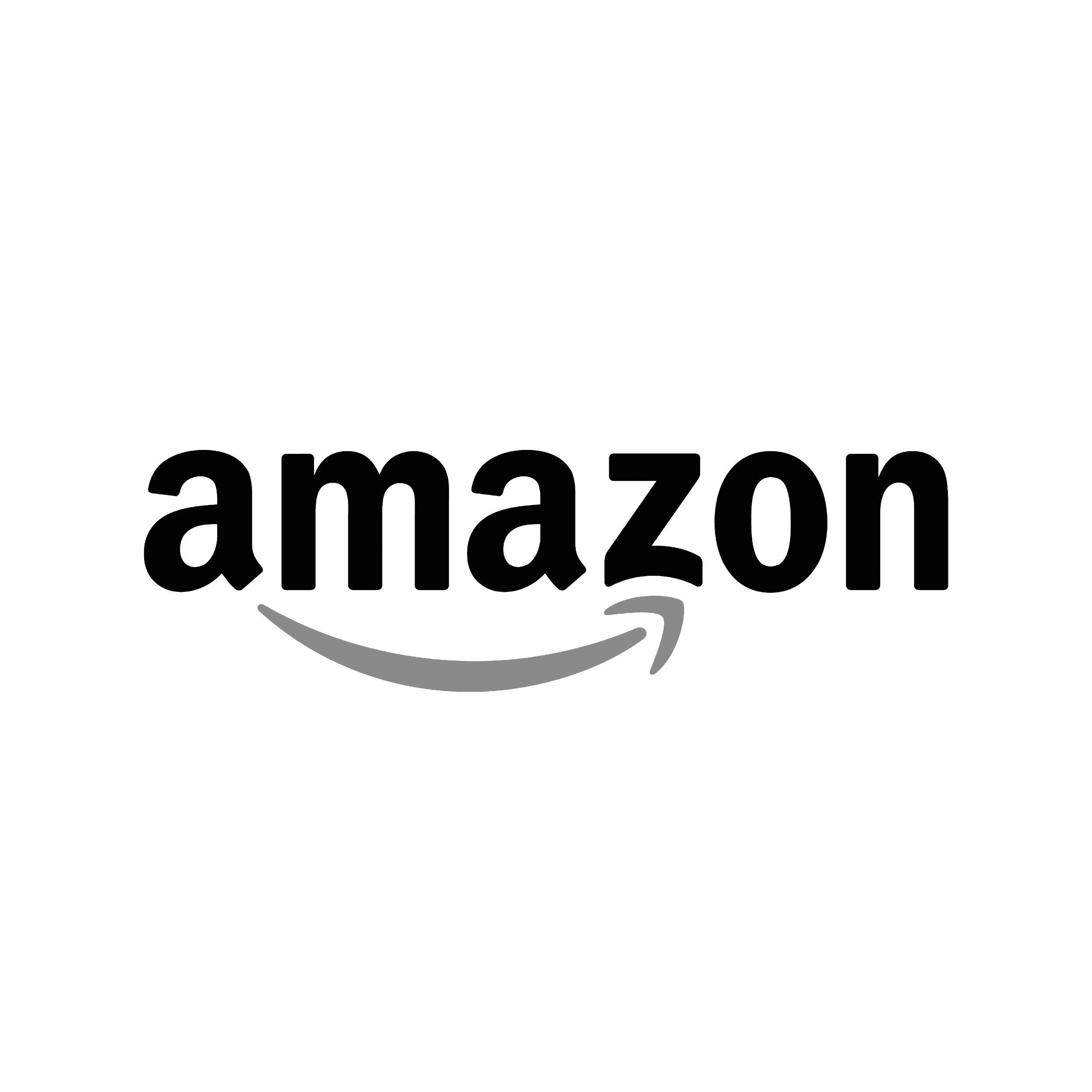 Amazon logo with a gray arrow underneath the text.