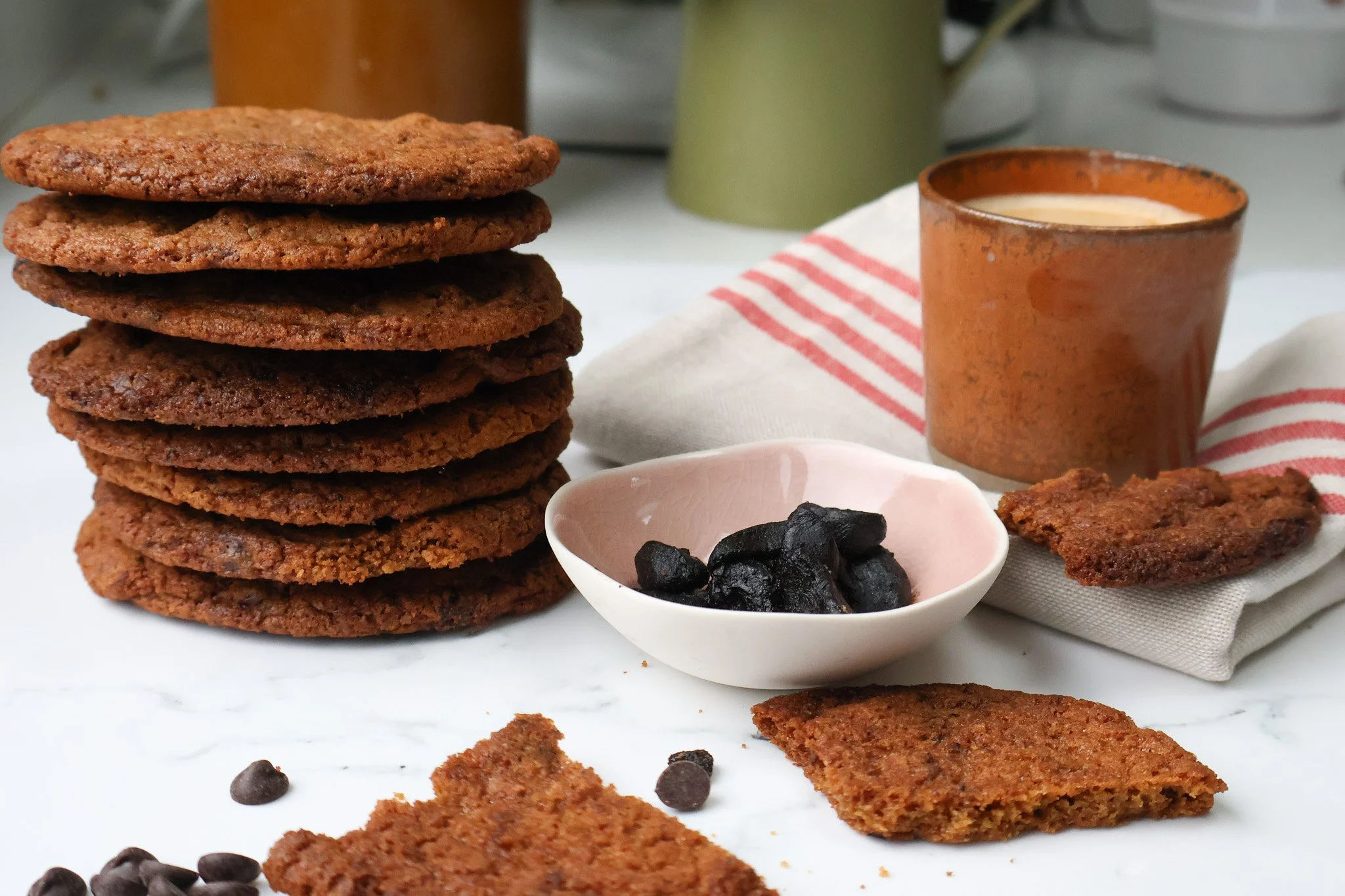 Pumpkin spice, chocolate and black garlic cookies