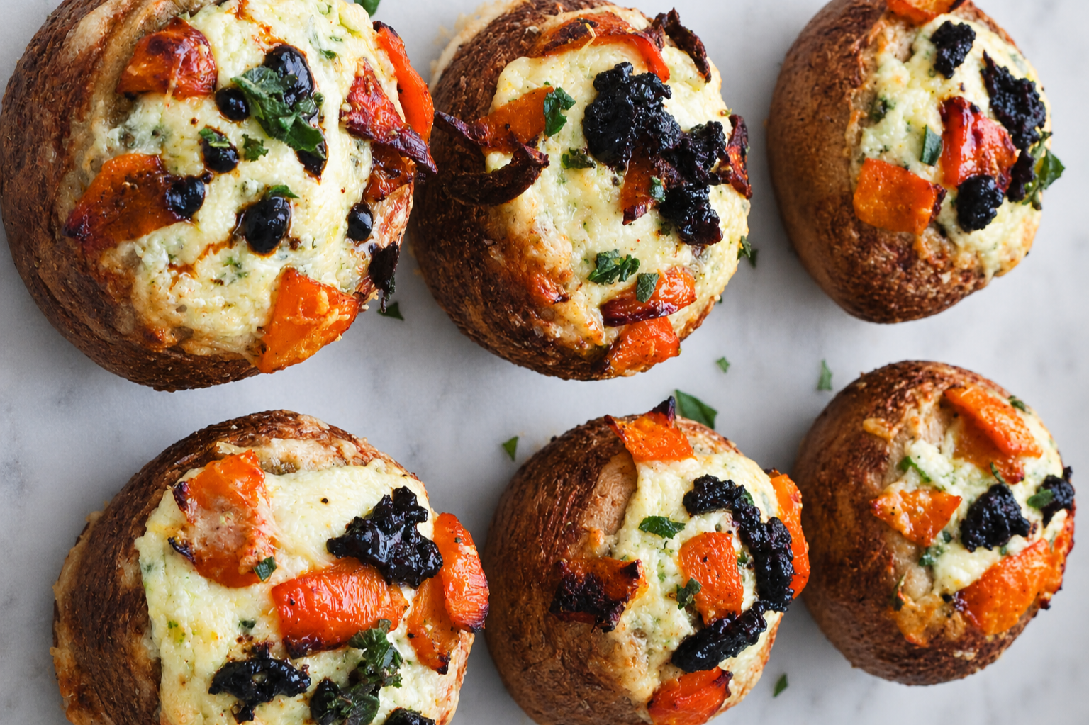 cheesy black garlic brioche buns with pumpkin and sage