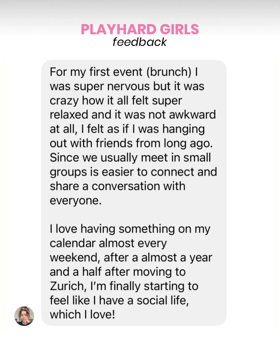 Proof that one &ldquo;should I just go?&rdquo; decision can genuinely change your life in Zurich 💕

These are the messages that remind us why we do this in the first place.