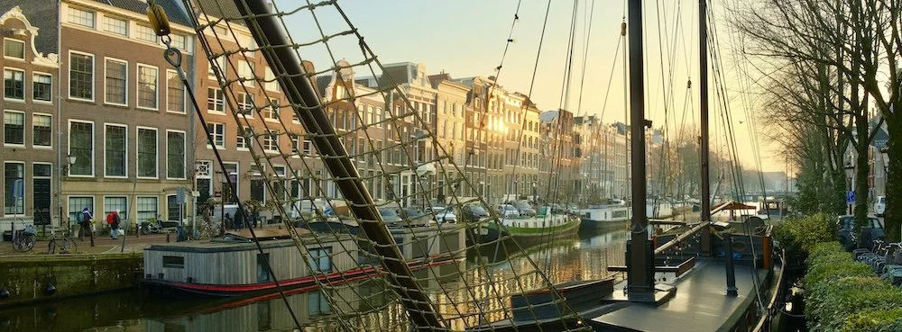 Amsterdam, Keizersgracht in de avondzon Fine Art print