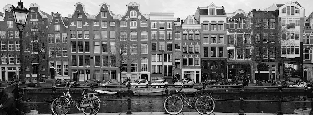 Amsterdam, Prinsengracht Gevels fietsen zw