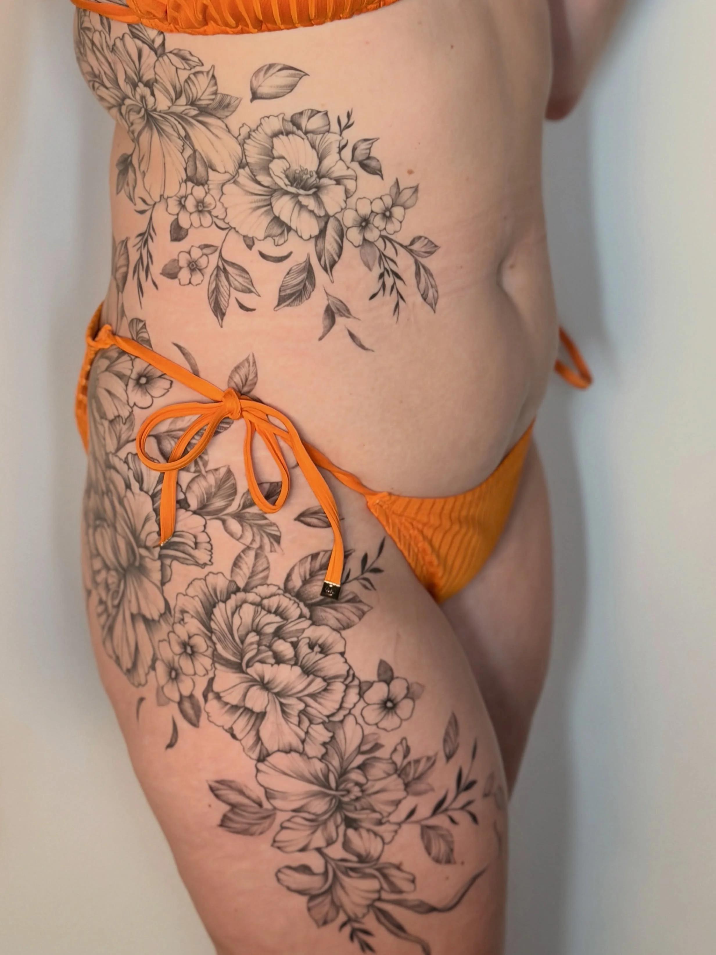 Full side body. Ribs to hip to thigh.

Large scale botanical work is a commitment - for the client and for me. Multiple sessions, a lot of trust, and a vision we built together from the start.

This is the kind of project that reminds me why I do thi