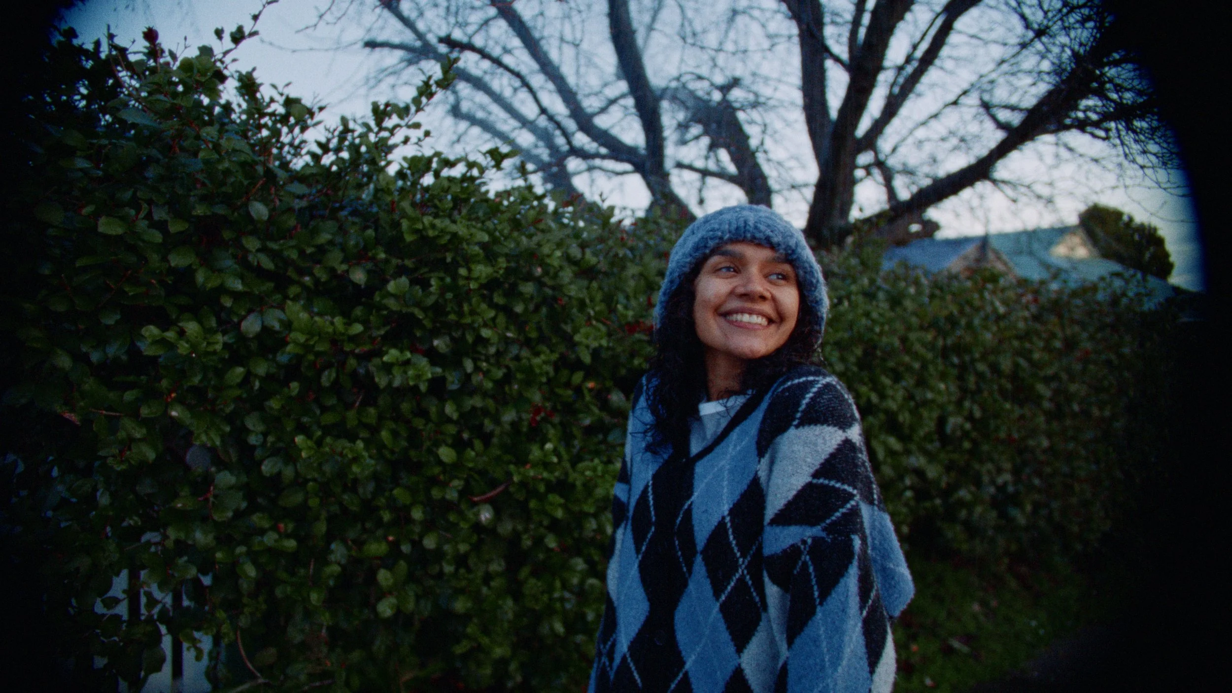A young women in the rain.