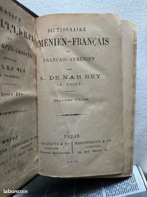 Ambroise Calfa's 1872 Armenian-French Dictionary