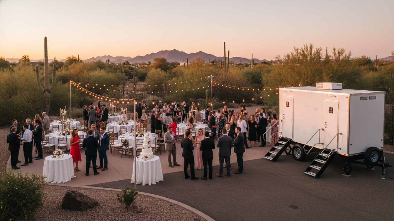 Restroom Rental Trailer Wedding Reception Phoenix AZ