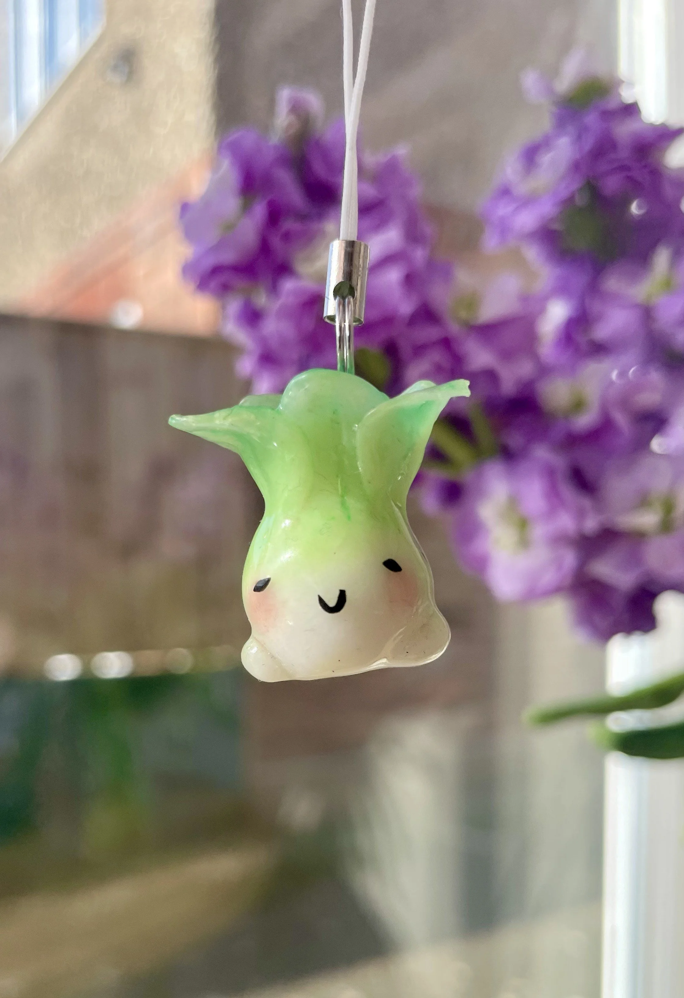 Bok Choi Clay Keychain