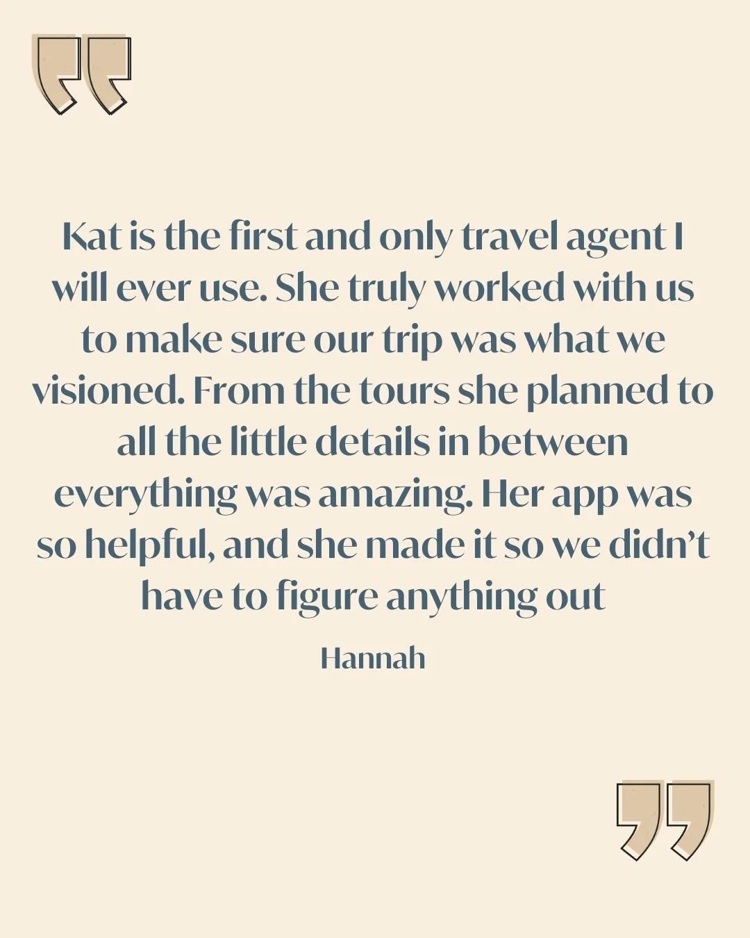 💬 Client Love Spotlight 💬

When I say my goal is to make travel stress-free, THIS is exactly what I mean. Hannah&rsquo;s words make my heart so full: ✨
✔️ Every detail handled
✔️ Tours + activities planned seamlessly
✔️ An app with everything in on