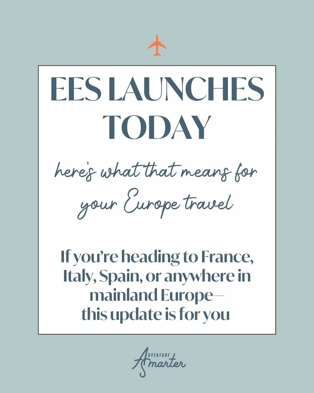 ✈️ The EES officially launches today &mdash; here&rsquo;s what that means for your next Europe trip.

Starting now, non-EU travelers (like us!) will go through a quick biometric check when entering the Schengen Area &mdash; replacing passport stamps.