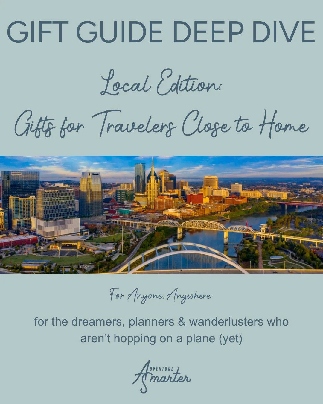 🎁 GIFT GUIDE DEEP DIVE: Local Edition

For the dreamers, planners, and wanderlusters who aren&rsquo;t hopping on a plane (yet). ✨

Because not every adventure needs TSA &mdash; sometimes it&rsquo;s right in your own backyard.

🎄 What to Wrap:
A tra