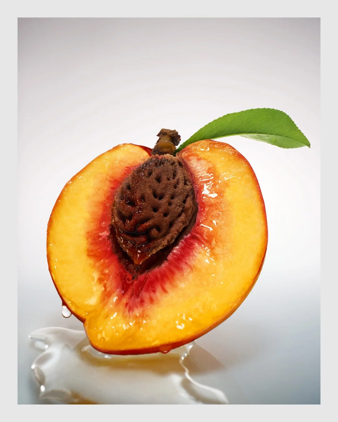 Close-up of fresh peach used in the ARMRA campaign