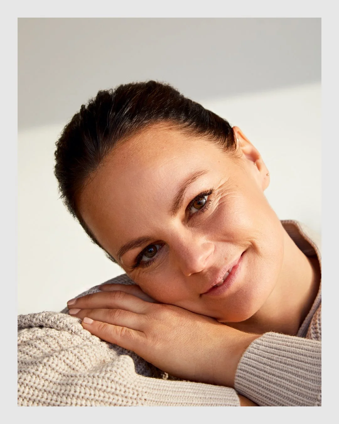 Natural beauty portrait photographed for Ecooking skincare campaign
