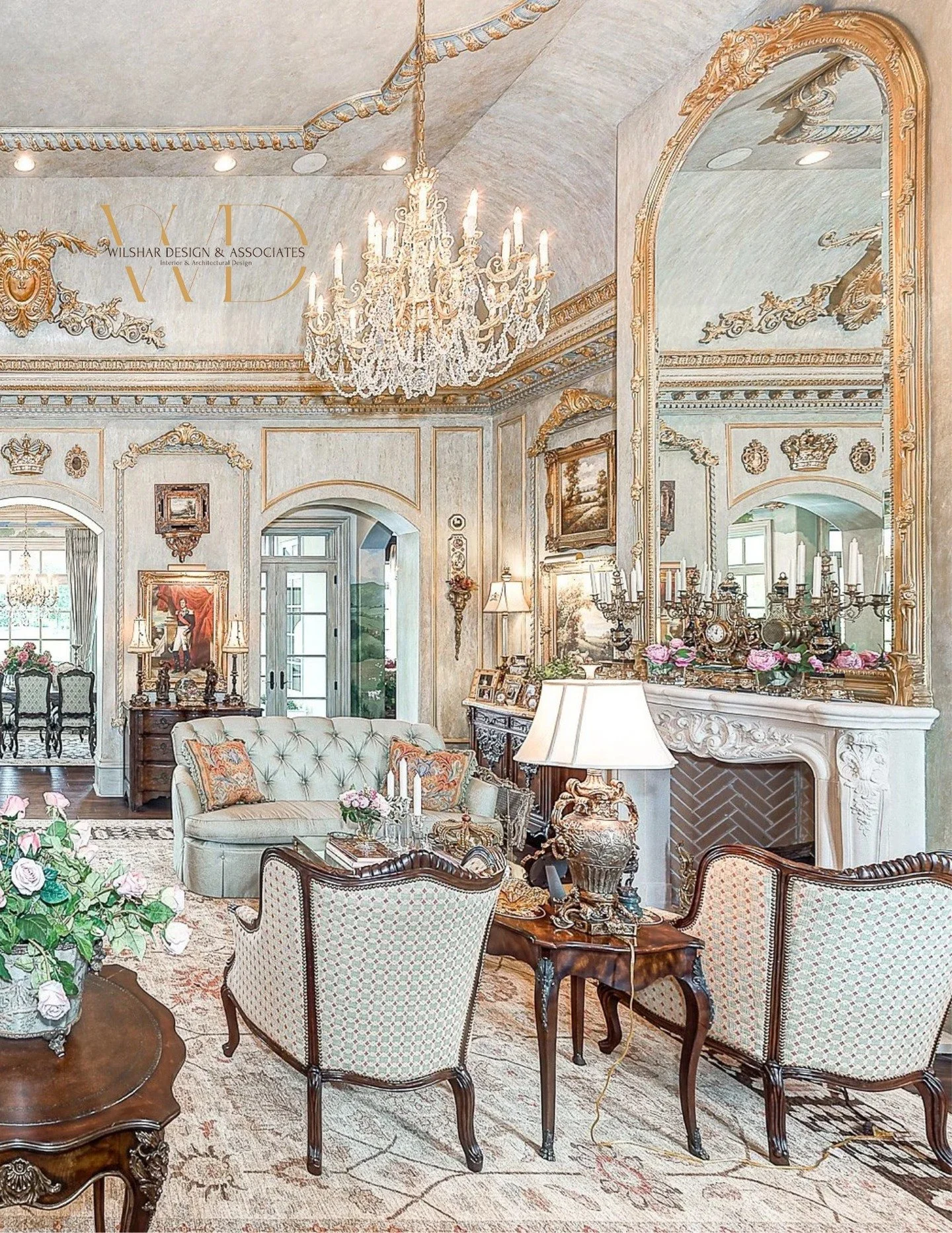 This French Rococo Revival space brings 18th-century grandeur into the modern era, featuring gilded details, crystal chandeliers, and intricate craftsmanship that celebrate the art of living beautifully. A perfect balance of romance, luxury, and hist