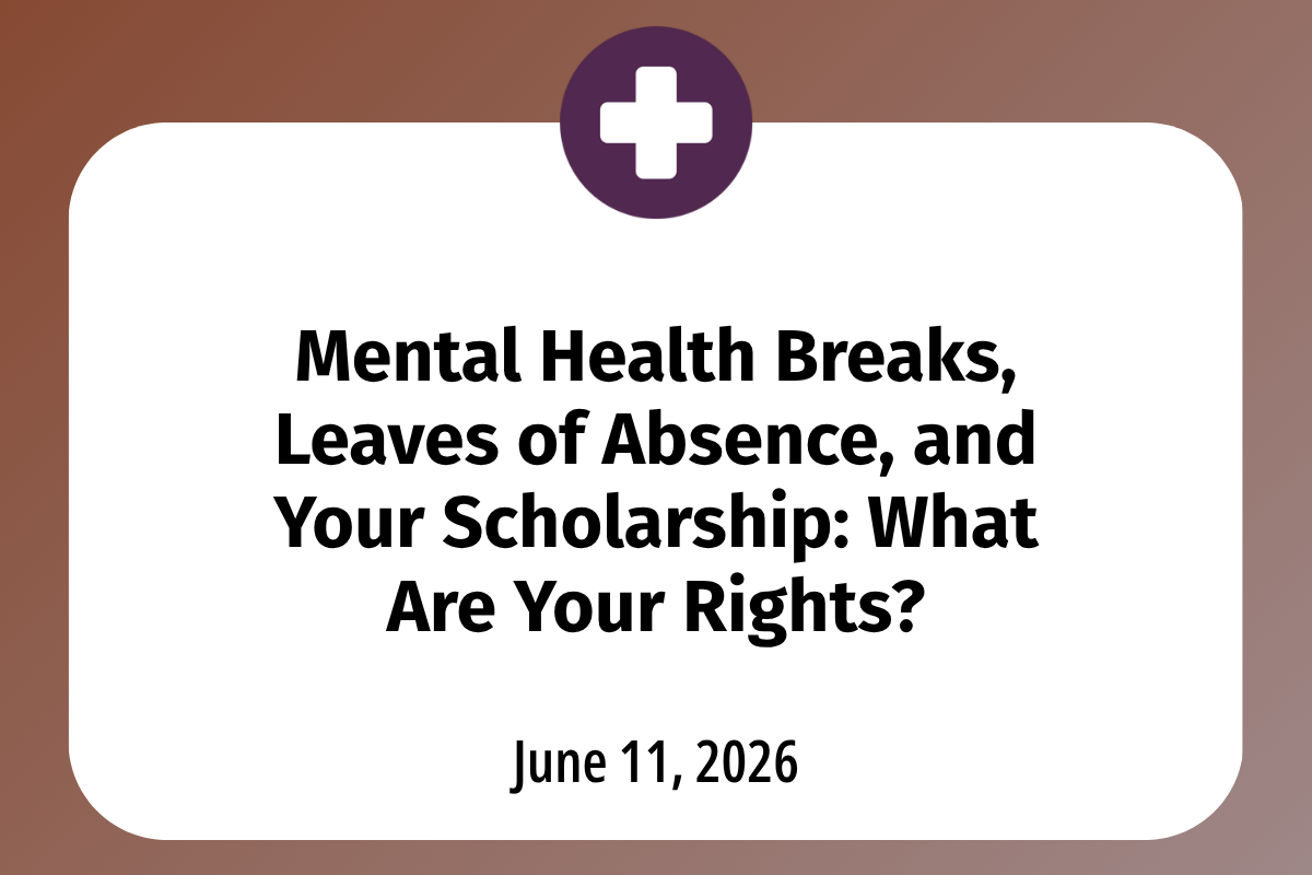       
  
    Mental Health Breaks, Leaves of Absence, and Your Scholarship: What Are Your Rights?    If you are overwhelmed, burned out, or in a real   mental health crisis  , taking a step back from your sport can feel both necessary and terrifying