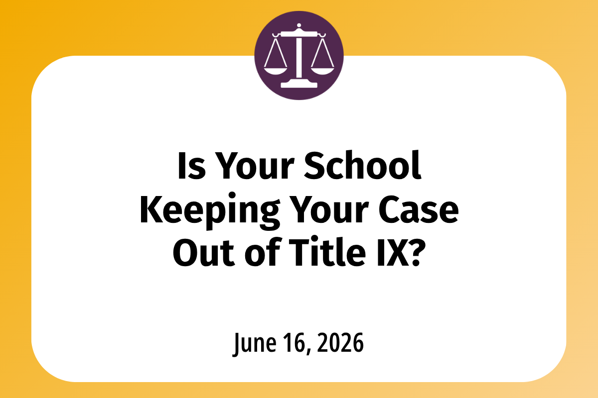       
  
    Is Your School Keeping Your Case Out of Title IX?  Reporting a problem in your team is serious and intimidating, and you often go to those you trust most: a coach, athletic trainer, or someone in the athletic department. They may tell y