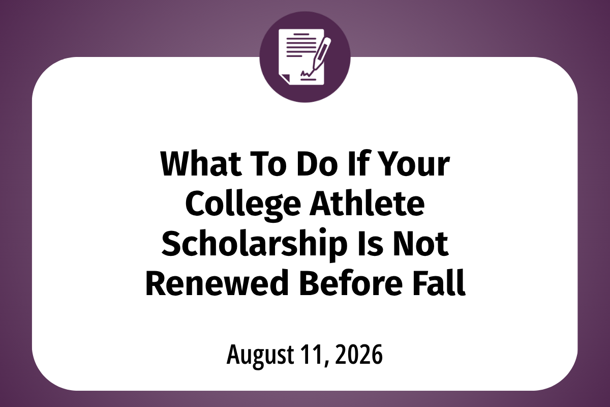       
  
    What To Do If Your College Athlete Scholarship Is Not Renewed Before Fall  Learning in August that your college athlete scholarship is not renewed can feel like the floor just dropped out from under you. And it’s something we’re hearing