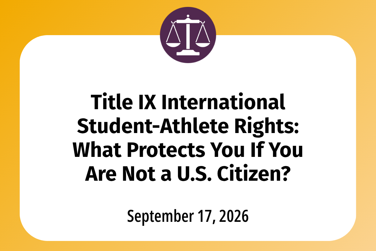       
  
    Title IX International Student-Athlete Rights: What Protects You If You Are Not a U.S. Citizen?  Starting college athletics in the United States is exciting and overwhelming. If you are an international student-athlete, you may worry th