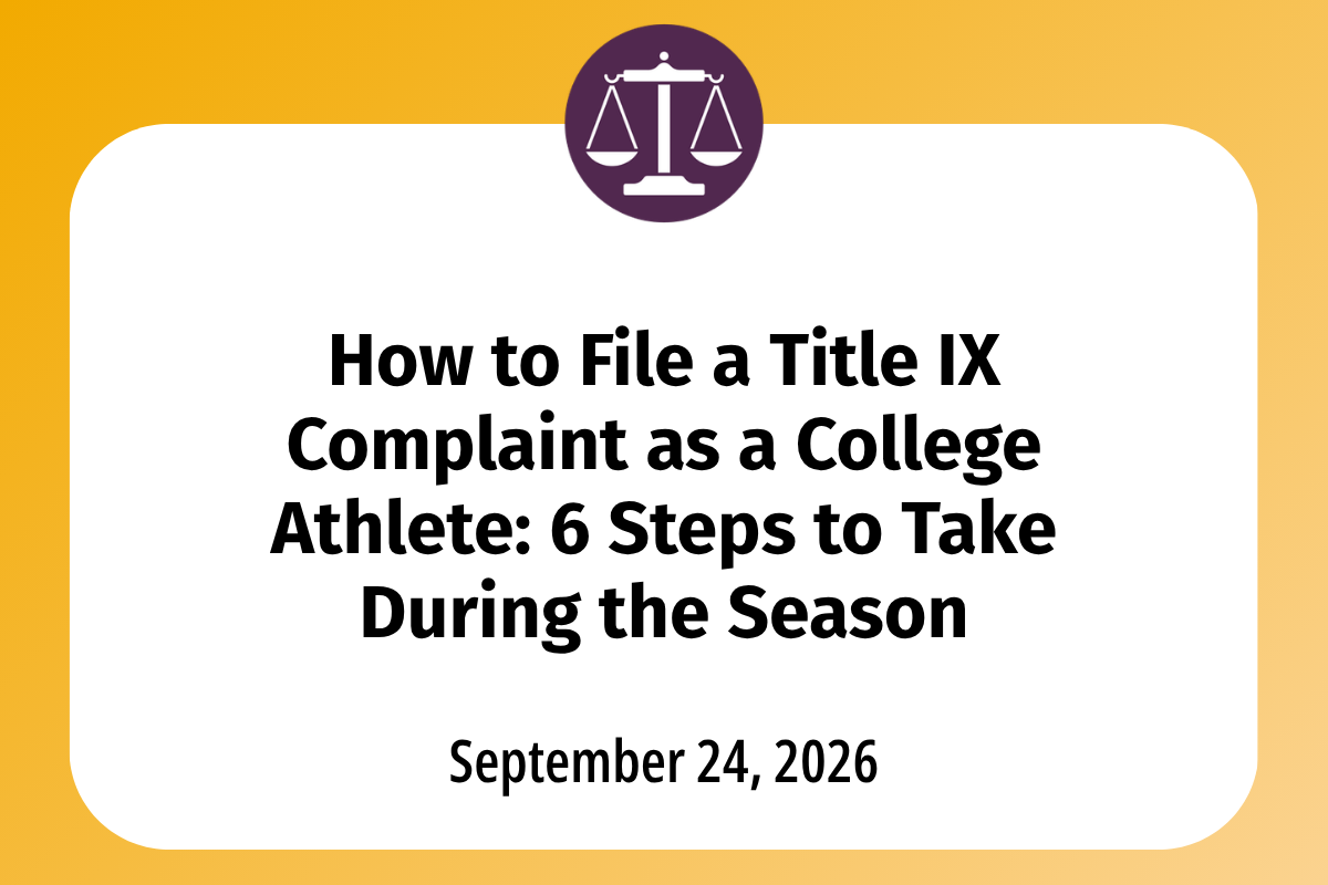       
  
    How to File a Title IX Complaint as a College Athlete: 6 Steps to Take During the Season  If you experienced sexual misconduct or harassment, deciding whether to report it can feel especially difficult during your competitive season. Le