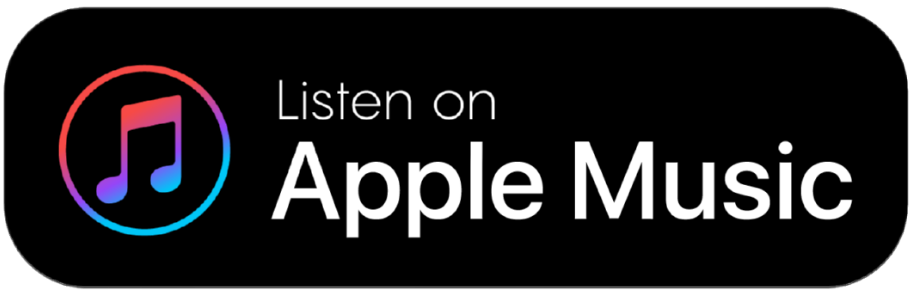 Black rectangular button with the Apple Music logo and text 'Listen on Apple Music' in white.
