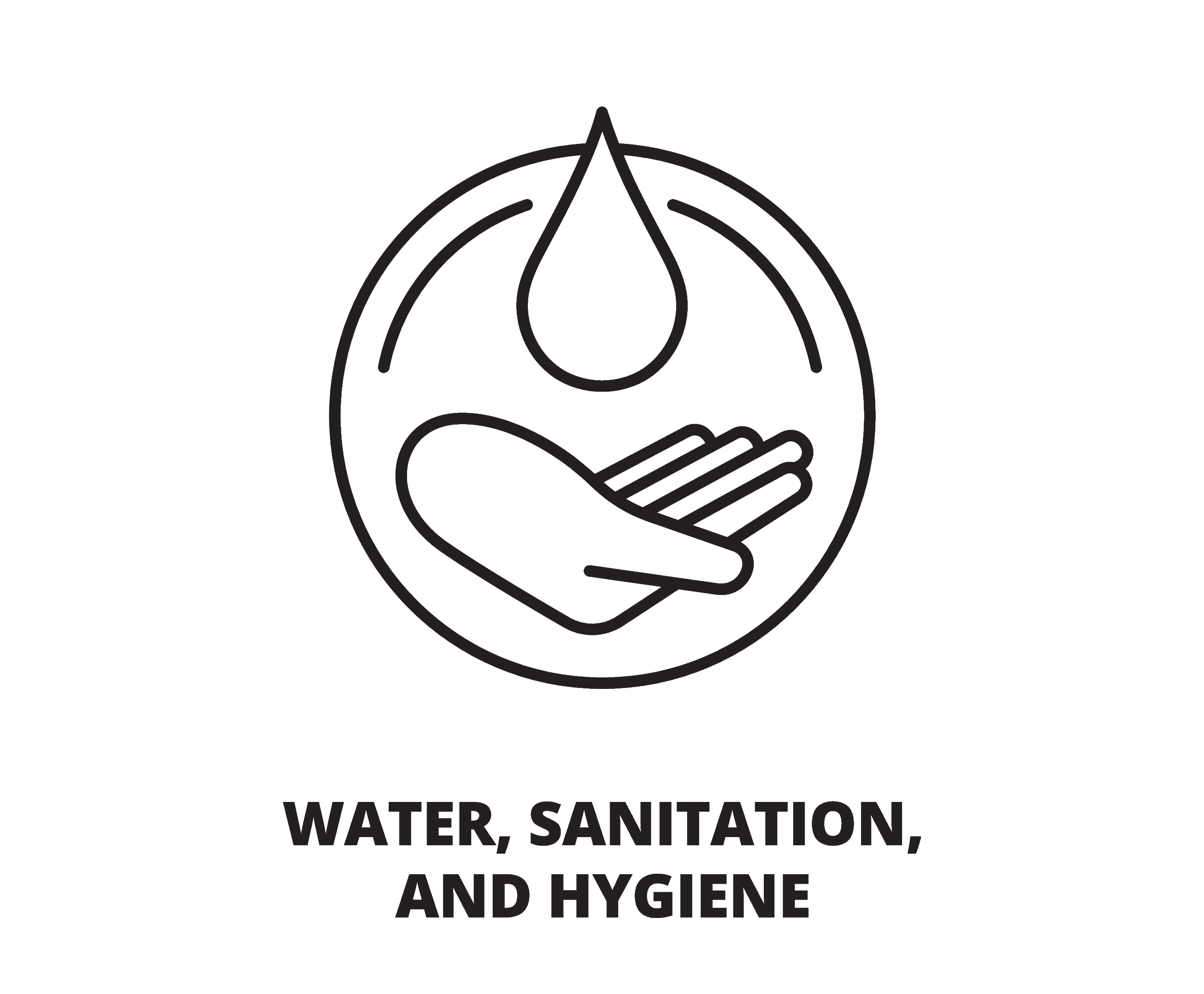 Seal with water sanitation, hygiene, and sanitation text
