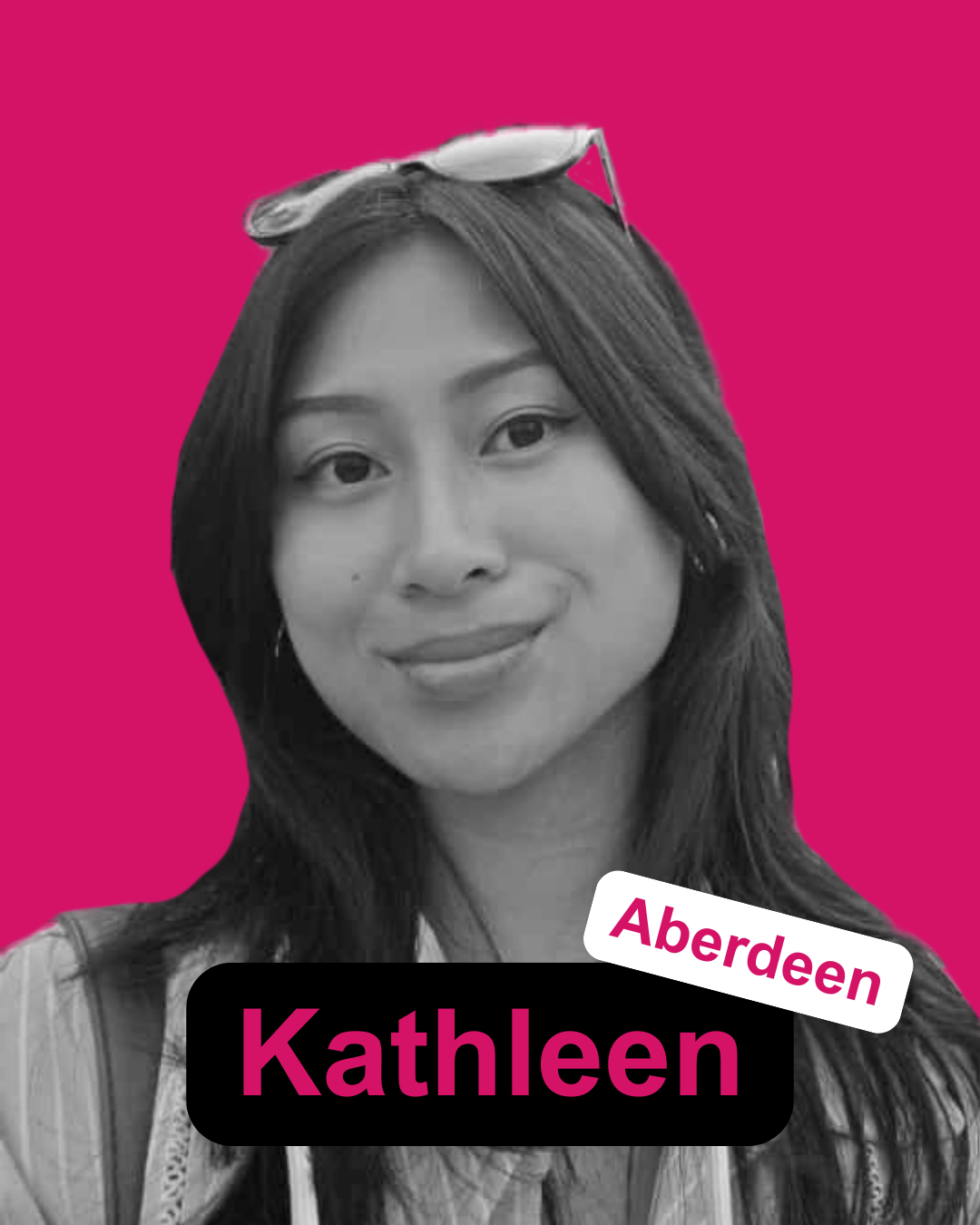 A photo of Kathleen and text that says Aberdeen Kathleen