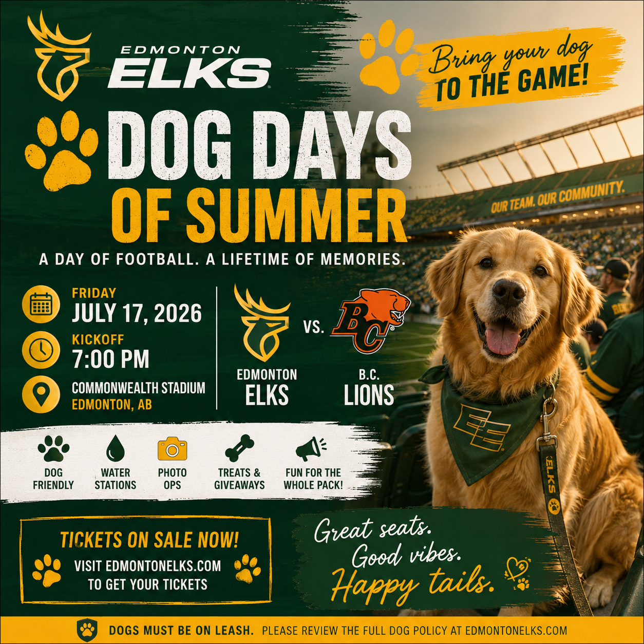 Dog Days of Summer — Edmonton Elks vs. B.C. Lions