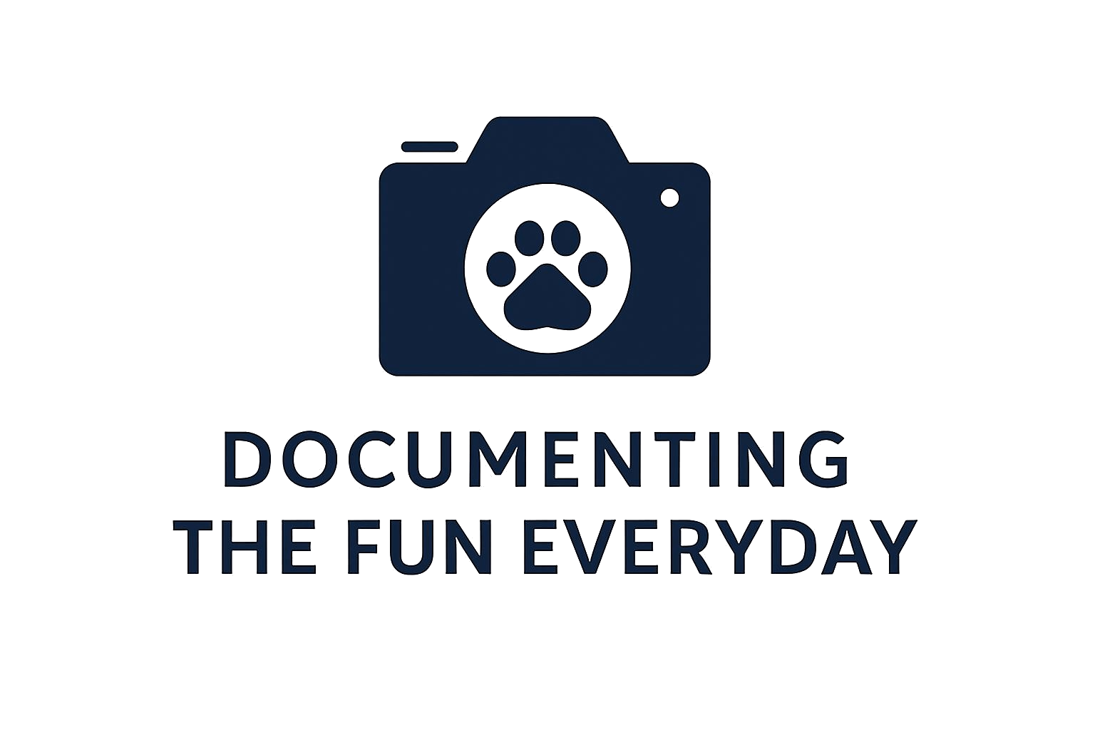 A logo featuring a camera with a paw print inside it, and the text 'Documenting the Fun Every Day' below.