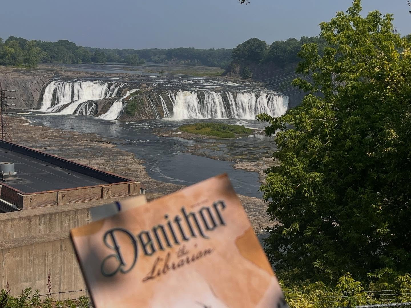 Where in the World is &lsquo;Denithor the Librarian&rsquo;? He&rsquo;s at Cohoes Falls today, outside Troy, NY, enjoying the calming hush of white water. Upstate NY core things. 
#fantasybooks #highfantasy #heroicfantasy #swordandsorcery
