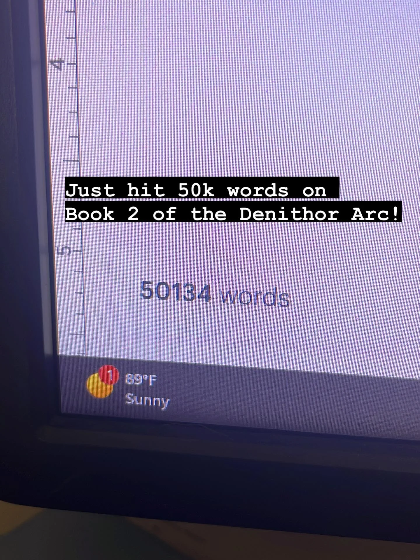Just a quick update on Book 2 (it has a title, but for now I&rsquo;m keeping that a secret) of the Denithor Arc: I hit 50k words today and I&rsquo;m firmly in Act 2. Still tracking on time for a May 2025 release, so have no fear. 
#fantasybooks #high